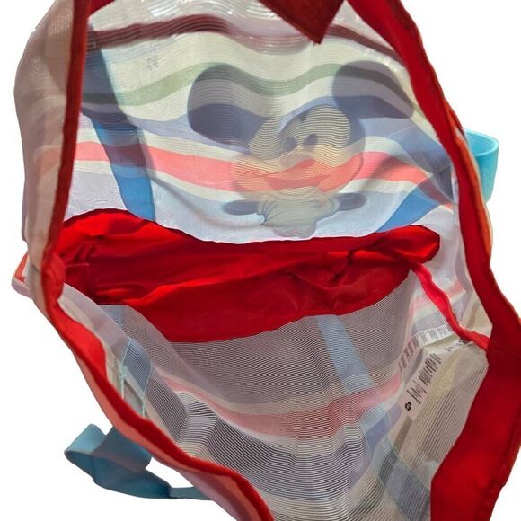 Mickey Mouse Striped Mesh Tote Disney Store Large Beach - Picture 7 of 8